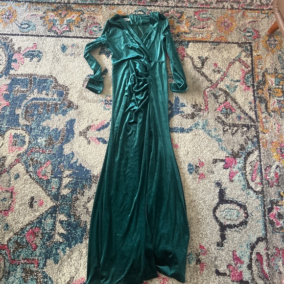 Long crushed velvet dress (90s style) - Picture 1 of 2